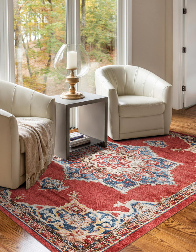 Burgundy 5' x 8' Utopia Rectangle Area Rug Traditional Vintage Persian Inspired Vivid Color Durable Carpet for Unique Interiors for Sale at Rug Engine