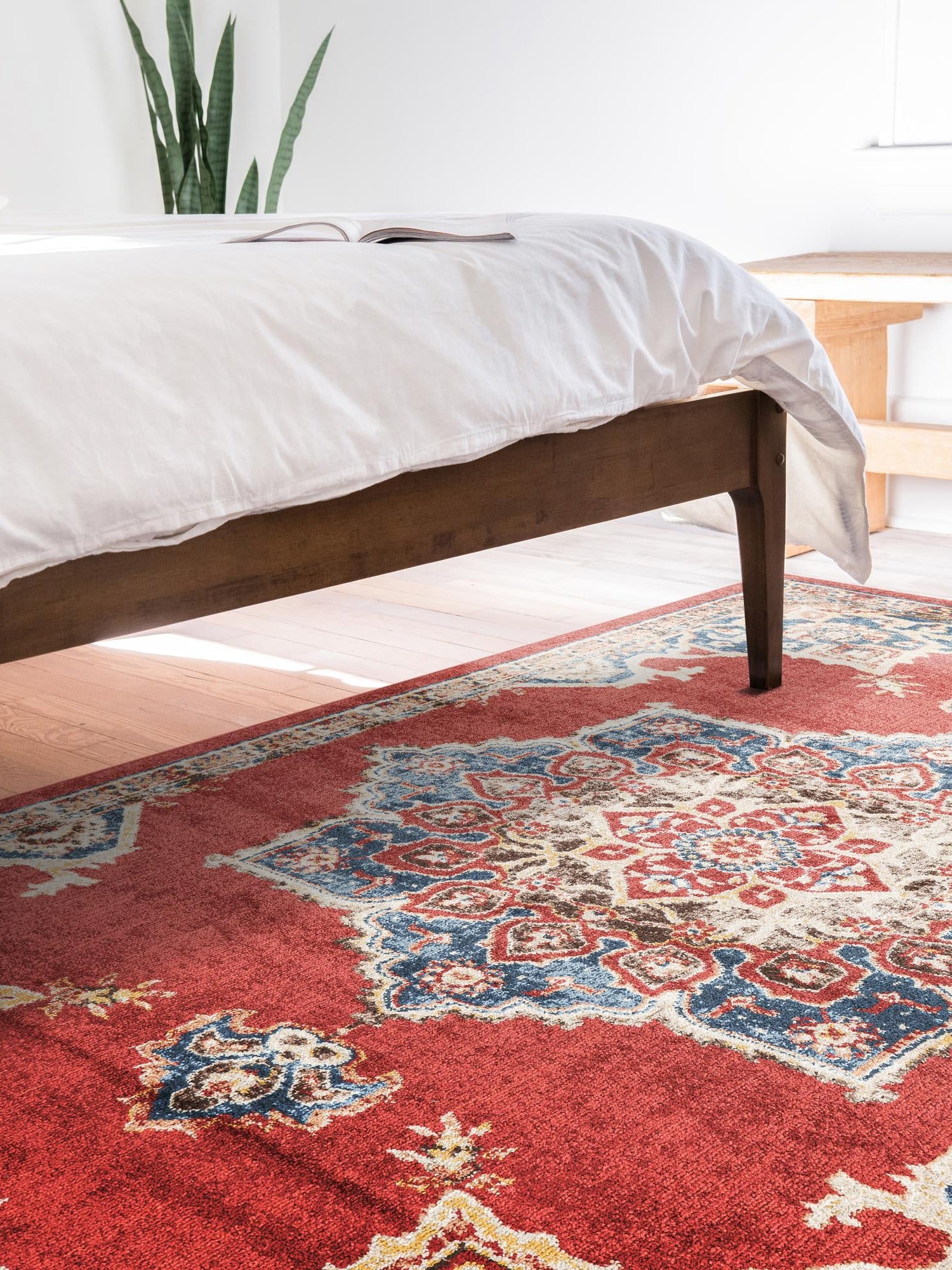 Burgundy 7' 1 x 10' Utopia Rectangle Area Rug Traditional Vintage Persian Inspired Vivid Color Durable Carpet for Unique Interiors for Sale at Rug Engine