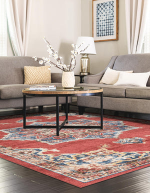 Burgundy 7' 1 x 10' Utopia Rectangle Area Rug Traditional Vintage Persian Inspired Vivid Color Durable Carpet for Unique Interiors for Sale at Rug Engine