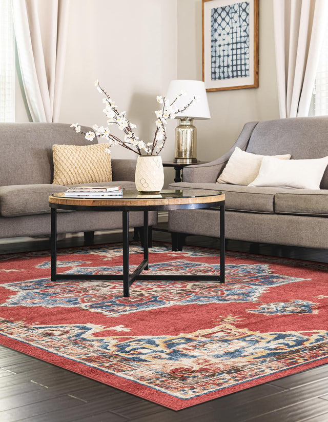 Burgundy 7' 1 x 10' Utopia Rectangle Area Rug Traditional Vintage Persian Inspired Vivid Color Durable Carpet for Unique Interiors for Sale at Rug Engine