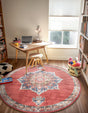 Burgundy 4' 1 x 4' 1 Utopia Round Area Rug Traditional Vintage Persian Inspired Vivid Color Durable Carpet for Unique Interiors for Sale at Rug Engine