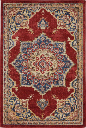 Burgundy 4' x 6' Utopia Rectangle Area Rug Traditional Vintage Persian Inspired Vivid Color Durable Carpet for Unique Interiors for Sale at Rug Engine