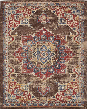 Chocolate Brown 8' x 10' Utopia Rectangle Area Rug Traditional Vintage Persian Inspired Vivid Color Durable Carpet for Unique Interiors for Sale at Rug Engine