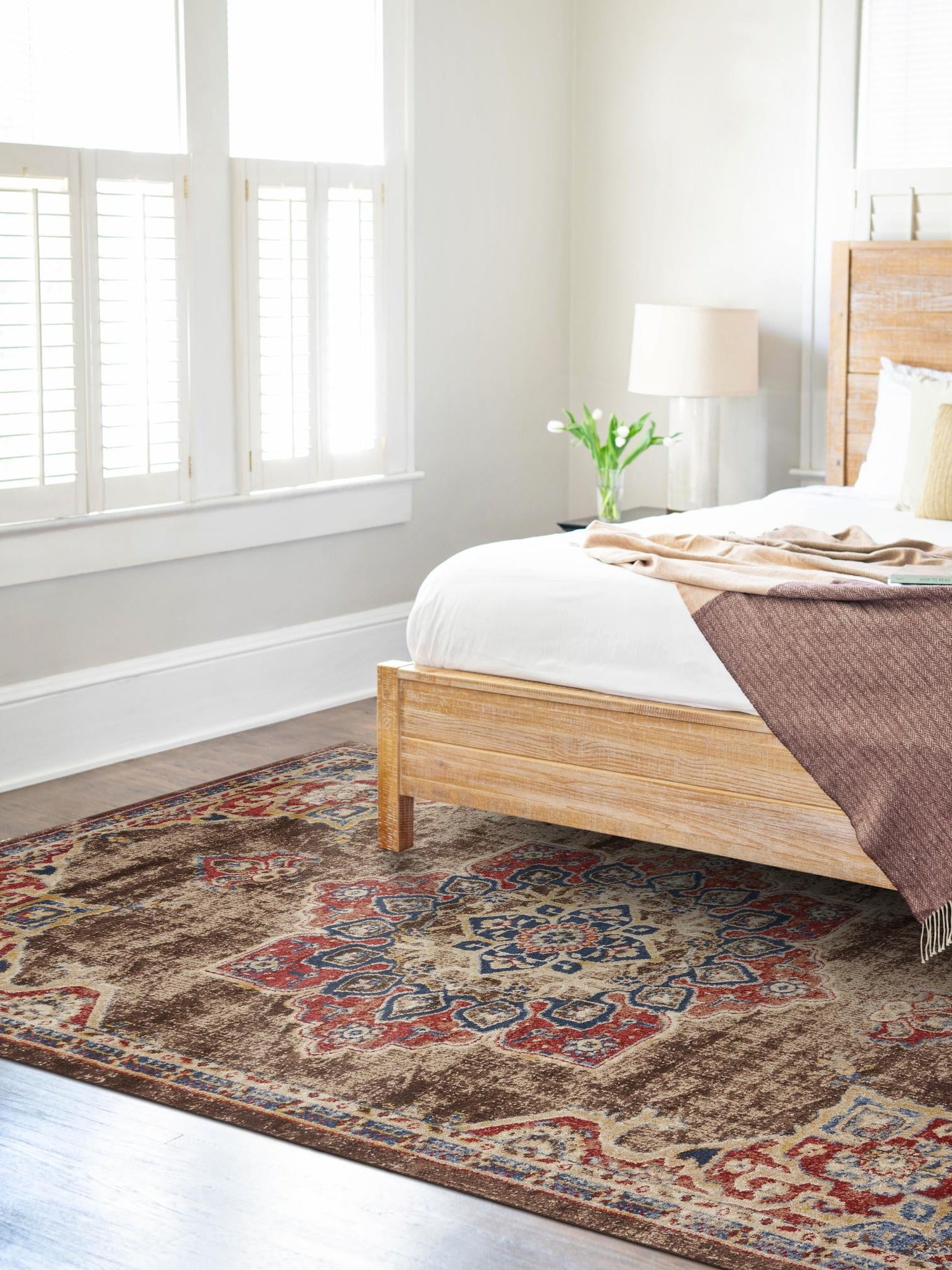 Chocolate Brown 4' 1 x 6' 1 Utopia Rectangle Area Rug Traditional Vintage Persian Inspired Vivid Color Durable Carpet for Unique Interiors for Sale at Rug Engine