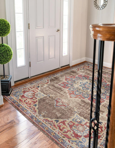 Chocolate Brown 5' 1 x 8' Utopia Rectangle Area Rug Traditional Vintage Persian Inspired Vivid Color Durable Carpet for Unique Interiors for Sale at Rug Engine