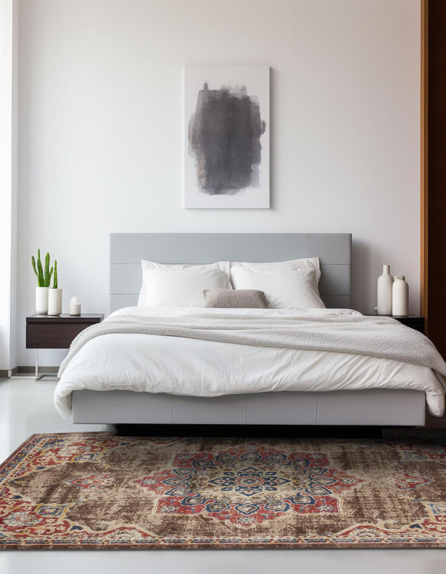 Chocolate Brown 5' 1 x 8' Utopia Rectangle Area Rug Traditional Vintage Persian Inspired Vivid Color Durable Carpet for Unique Interiors for Sale at Rug Engine