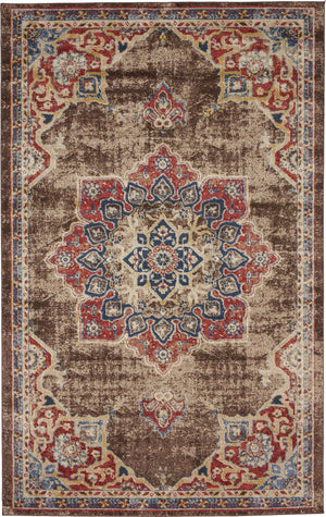 Chocolate Brown 5' 1 x 8' Utopia Rectangle Area Rug Traditional Vintage Persian Inspired Vivid Color Durable Carpet for Unique Interiors for Sale at Rug Engine