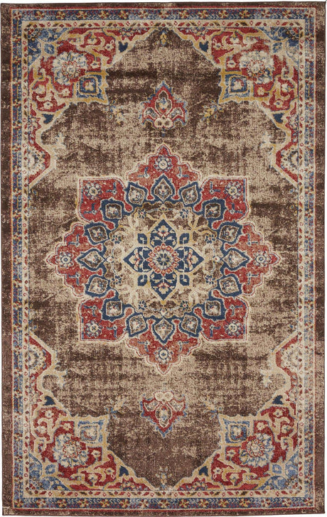 Chocolate Brown 5' 1 x 8' Utopia Rectangle Area Rug Traditional Vintage Persian Inspired Vivid Color Durable Carpet for Unique Interiors for Sale at Rug Engine