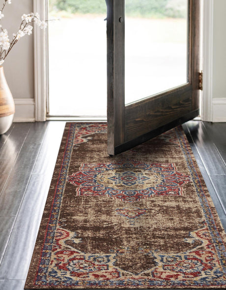 Chocolate Brown 2' x 6' 1 Utopia Runner Area Rug Traditional Vintage Persian Inspired Vivid Color Durable Carpet for Unique Interiors for Sale at Rug Engine