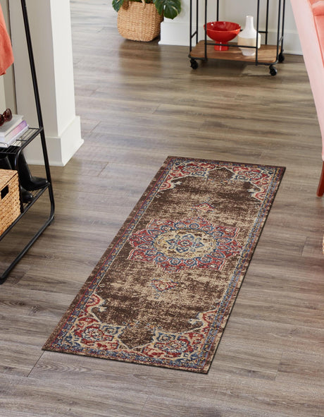 Chocolate Brown 2' x 6' 1 Utopia Runner Area Rug Traditional Vintage Persian Inspired Vivid Color Durable Carpet for Unique Interiors for Sale at Rug Engine