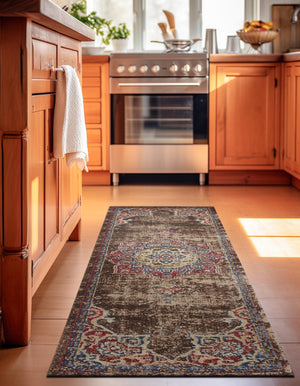 Chocolate Brown 2' x 6' 1 Utopia Runner Area Rug Traditional Vintage Persian Inspired Vivid Color Durable Carpet for Unique Interiors for Sale at Rug Engine