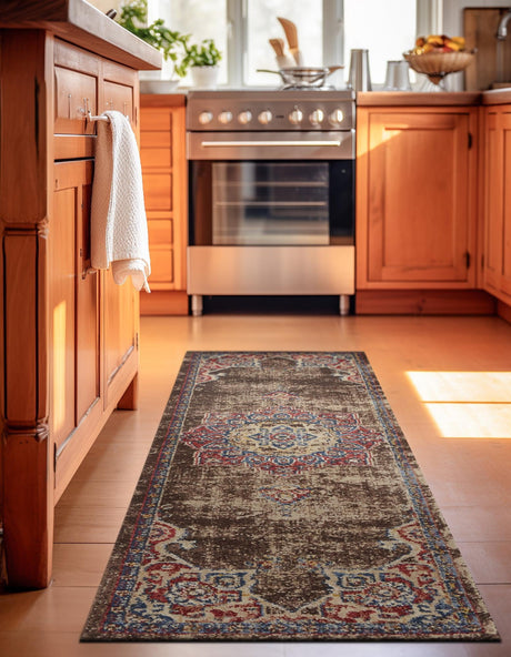 Chocolate Brown 2' x 6' 1 Utopia Runner Area Rug Traditional Vintage Persian Inspired Vivid Color Durable Carpet for Unique Interiors for Sale at Rug Engine