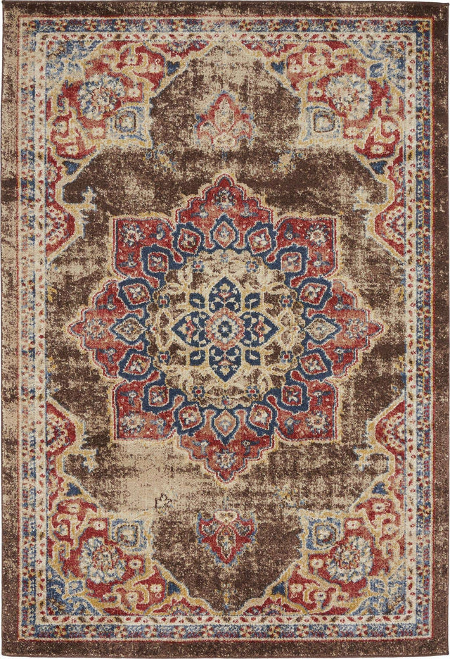 Chocolate Brown 4' 1 x 6' 1 Utopia Rectangle Area Rug Traditional Vintage Persian Inspired Vivid Color Durable Carpet for Unique Interiors for Sale at Rug Engine
