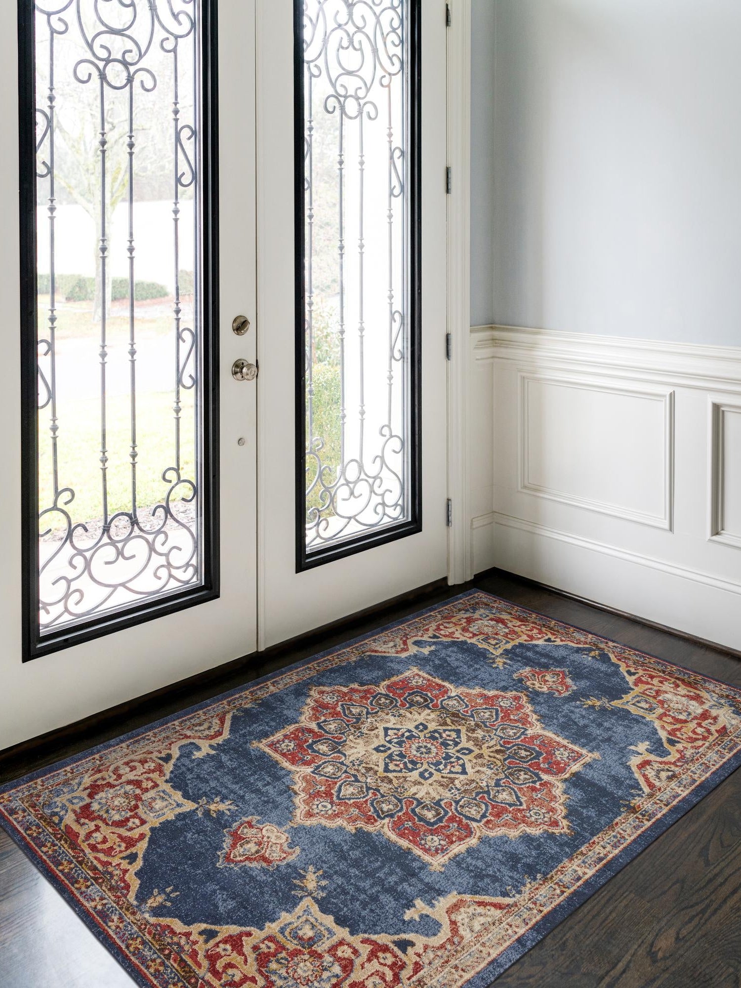 Dark Blue 3' 3 x 5' 3 Utopia Rectangle Area Rug Traditional Vintage Persian Inspired Vivid Color Durable Carpet for Unique Interiors for Sale at Rug Engine