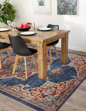 Dark Blue 4' 1 x 6' 1 Utopia Rectangle Area Rug Traditional Vintage Persian Inspired Vivid Color Durable Carpet for Unique Interiors for Sale at Rug Engine