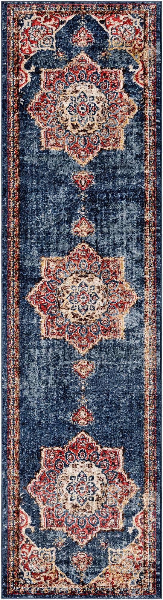 Dark Blue 2' 7 x 10' Utopia Runner Area Rug Traditional Vintage Persian Inspired Vivid Color Durable Carpet for Unique Interiors for Sale at Rug Engine