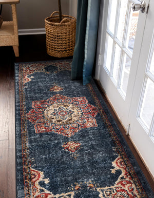 Dark Blue 2' x 8' Utopia Runner Area Rug Traditional Vintage Persian Inspired Vivid Color Durable Carpet for Unique Interiors for Sale at Rug Engine