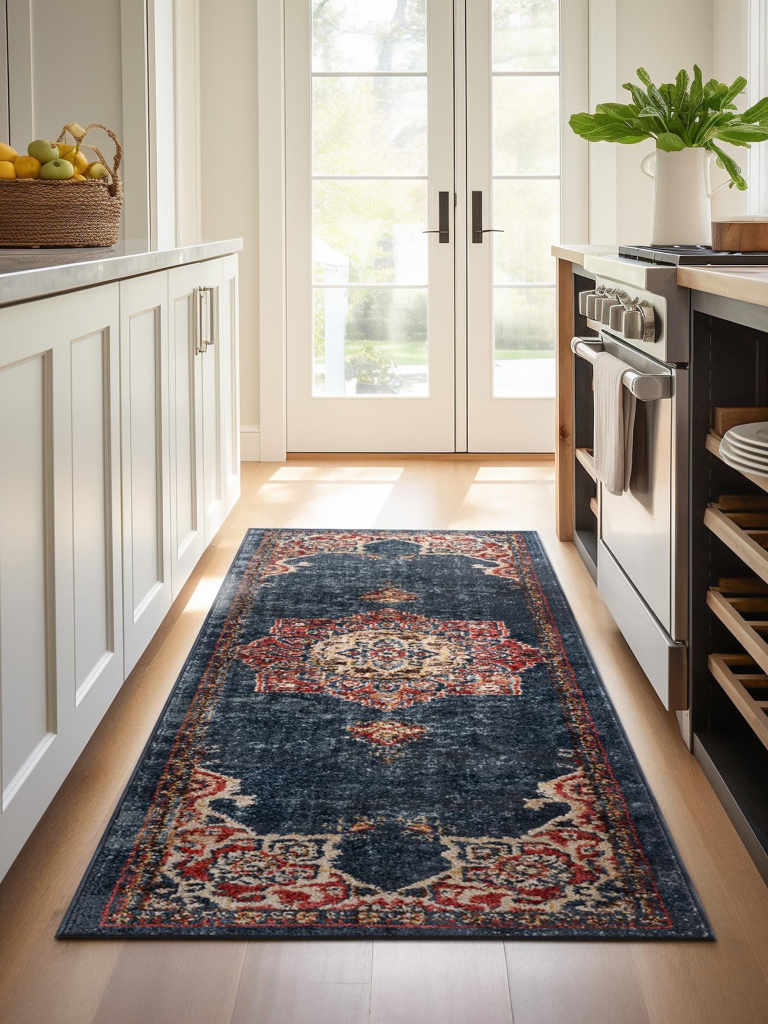 Dark Blue 2' 7 x 12' Utopia Runner Area Rug Traditional Vintage Persian Inspired Vivid Color Durable Carpet for Unique Interiors for Sale at Rug Engine