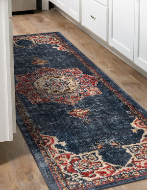 Dark Blue 2' x 8' Utopia Runner Area Rug Traditional Vintage Persian Inspired Vivid Color Durable Carpet for Unique Interiors for Sale at Rug Engine
