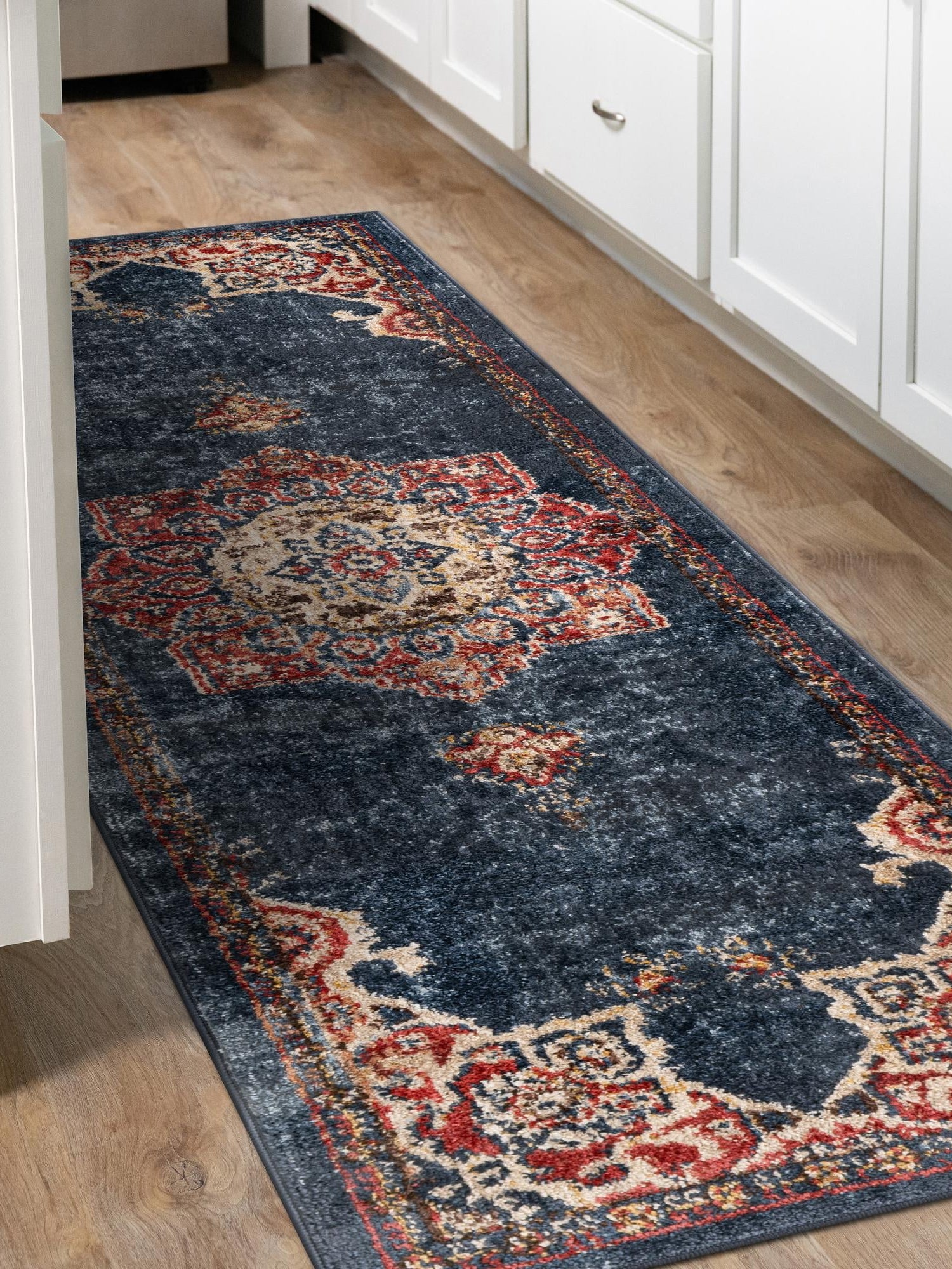 Dark Blue 2' 7 x 13' 1 Utopia Runner Area Rug Traditional Vintage Persian Inspired Vivid Color Durable Carpet for Unique Interiors for Sale at Rug Engine