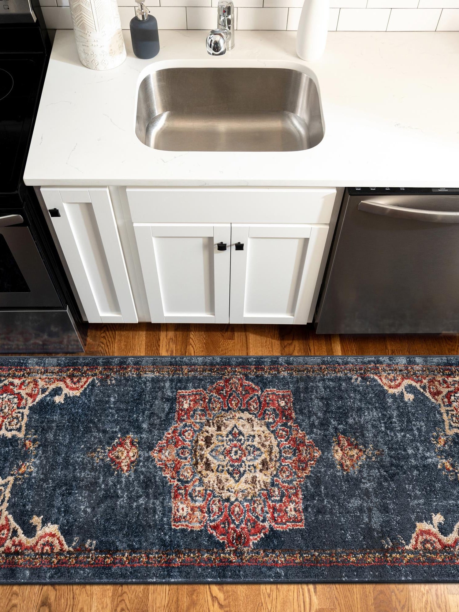 Dark Blue 2' 7 x 13' 1 Utopia Runner Area Rug Traditional Vintage Persian Inspired Vivid Color Durable Carpet for Unique Interiors for Sale at Rug Engine