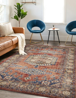 Terracotta 4' 1 x 6' 1 Utopia Rectangle Area Rug Traditional Vintage Persian Inspired Vivid Color Durable Carpet for Unique Interiors for Sale at Rug Engine
