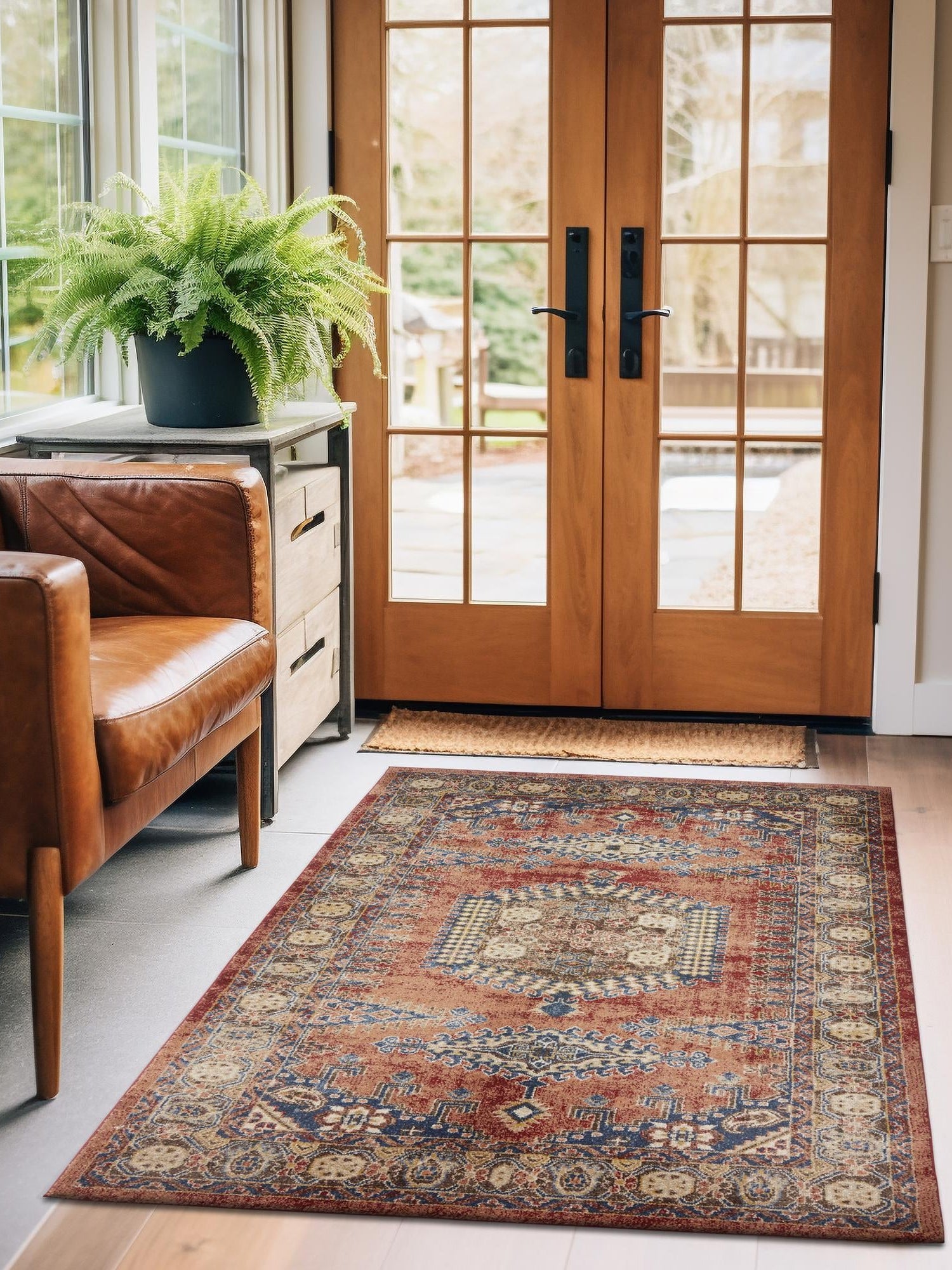 Terracotta 6' 1 x 9' Utopia Rectangle Area Rug Traditional Vintage Persian Inspired Vivid Color Durable Carpet for Unique Interiors for Sale at Rug Engine