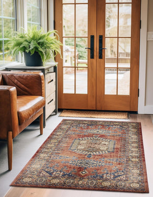 Terracotta 6' 1 x 9' Utopia Rectangle Area Rug Traditional Vintage Persian Inspired Vivid Color Durable Carpet for Unique Interiors for Sale at Rug Engine