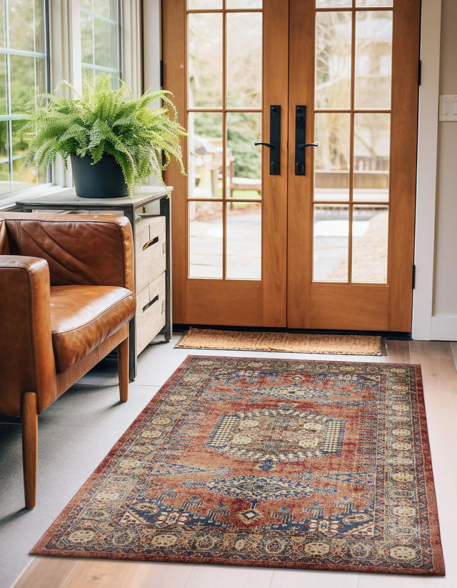 Terracotta 6' 1 x 9' Utopia Rectangle Area Rug Traditional Vintage Persian Inspired Vivid Color Durable Carpet for Unique Interiors for Sale at Rug Engine