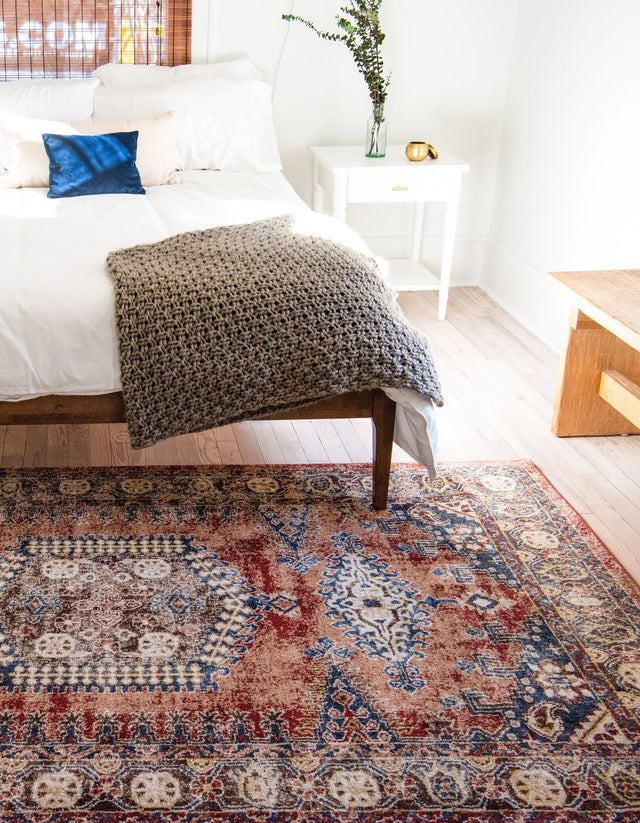 Terracotta 6' 1 x 9' Utopia Rectangle Area Rug Traditional Vintage Persian Inspired Vivid Color Durable Carpet for Unique Interiors for Sale at Rug Engine