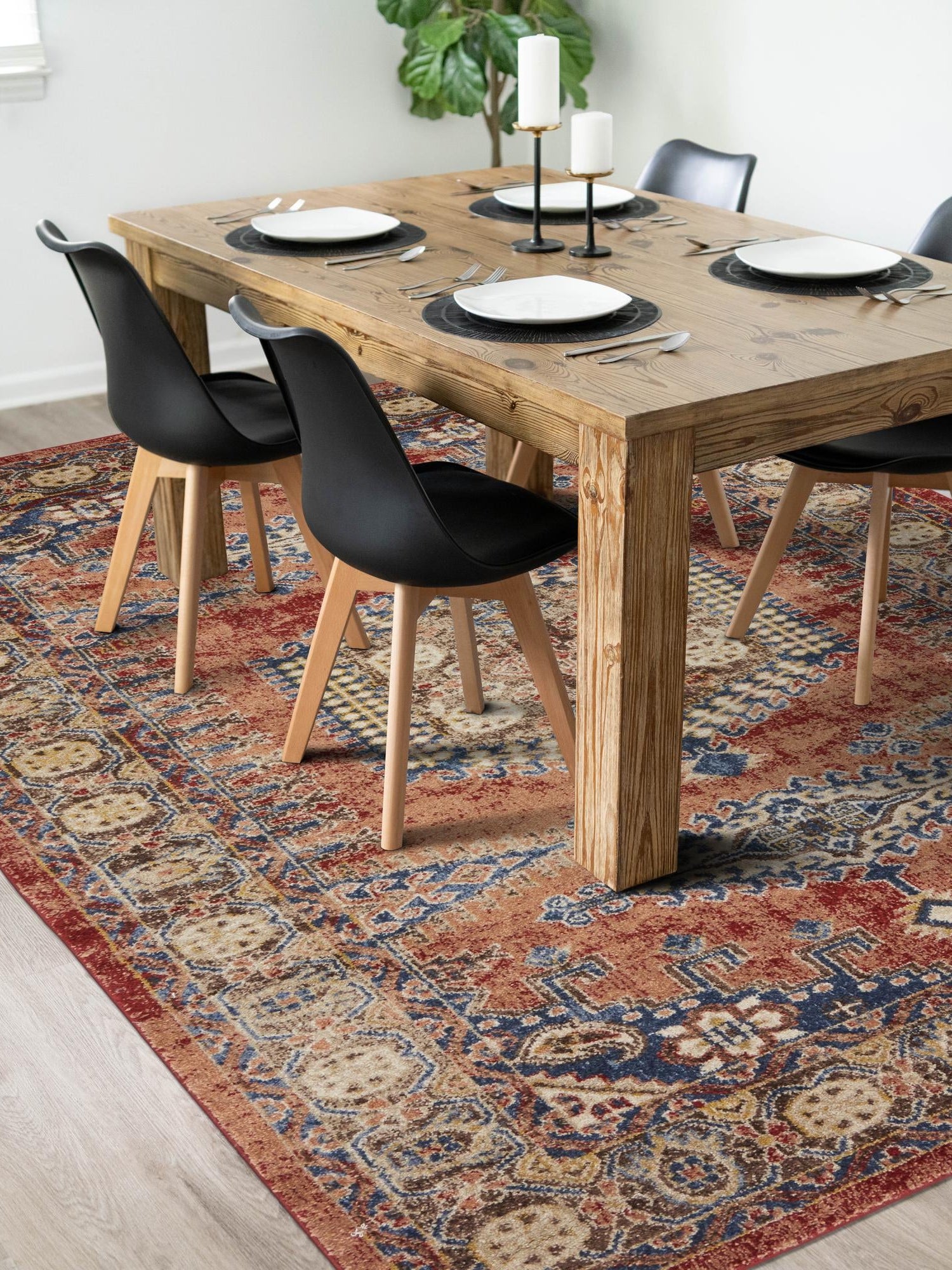 Terracotta 6' 1 x 9' Utopia Rectangle Area Rug Traditional Vintage Persian Inspired Vivid Color Durable Carpet for Unique Interiors for Sale at Rug Engine