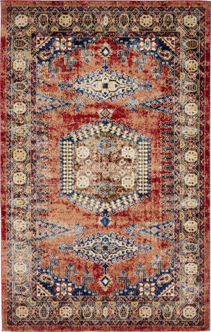 Terracotta 5' 1 x 8' Utopia Rectangle Area Rug Traditional Vintage Persian Inspired Vivid Color Durable Carpet for Unique Interiors for Sale at Rug Engine