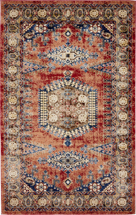 Terracotta 5' 1 x 8' Utopia Rectangle Area Rug Traditional Vintage Persian Inspired Vivid Color Durable Carpet for Unique Interiors for Sale at Rug Engine