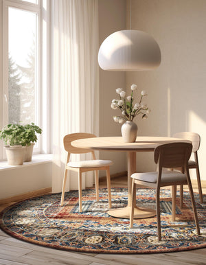 Terracotta 7' x 7' Utopia Round Area Rug Traditional Vintage Persian Inspired Vivid Color Durable Carpet for Unique Interiors for Sale at Rug Engine