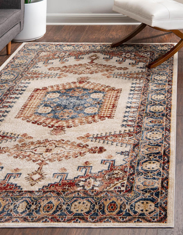 Cream 8' x 10' Utopia Rectangle Area Rug Traditional Vintage Persian Inspired Vivid Color Durable Carpet for Unique Interiors for Sale at Rug Engine