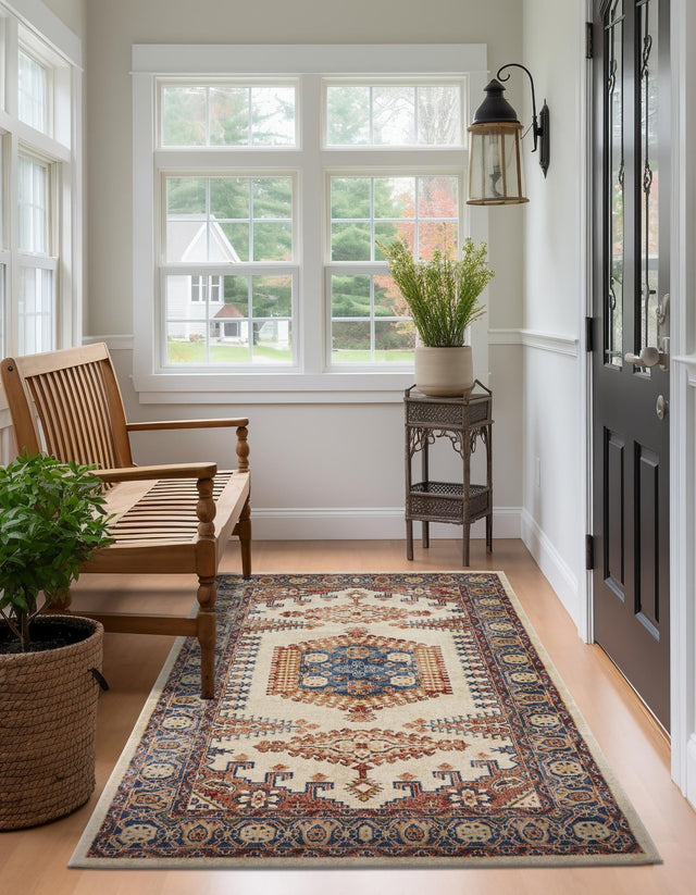 Cream 5' 1 x 8' Utopia Rectangle Area Rug Traditional Vintage Persian Inspired Vivid Color Durable Carpet for Unique Interiors for Sale at Rug Engine