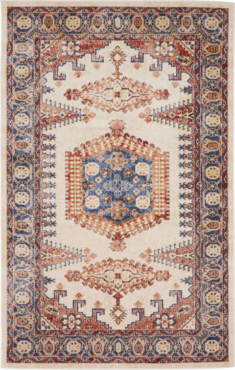 Cream 5' 1 x 8' Utopia Rectangle Area Rug Traditional Vintage Persian Inspired Vivid Color Durable Carpet for Unique Interiors for Sale at Rug Engine