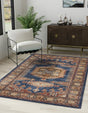 Blue 6' 1 x 9' Utopia Rectangle Area Rug Traditional Vintage Persian Inspired Vivid Color Durable Carpet for Unique Interiors for Sale at Rug Engine