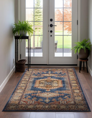 Blue 2' 2 x 3' 1 Utopia Rectangle Area Rug Traditional Vintage Persian Inspired Vivid Color Durable Carpet for Unique Interiors for Sale at Rug Engine