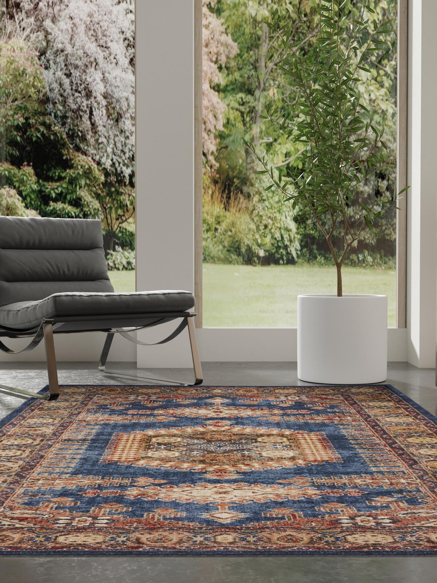 Blue 2' 2 x 3' 1 Utopia Rectangle Area Rug Traditional Vintage Persian Inspired Vivid Color Durable Carpet for Unique Interiors for Sale at Rug Engine