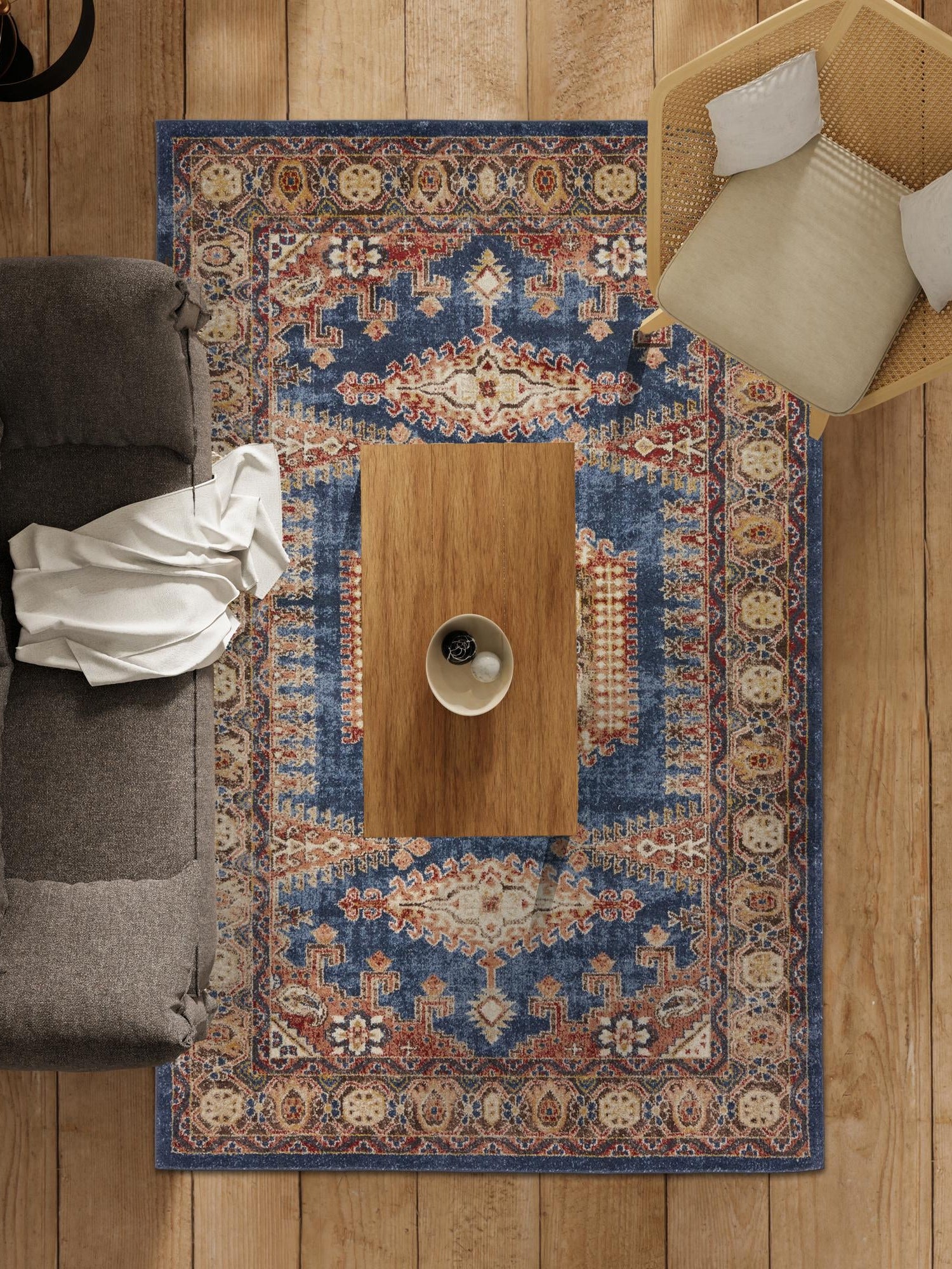 Blue 10' x 14' 1 Utopia Rectangle Area Rug Traditional Vintage Persian Inspired Vivid Color Durable Carpet for Unique Interiors for Sale at Rug Engine