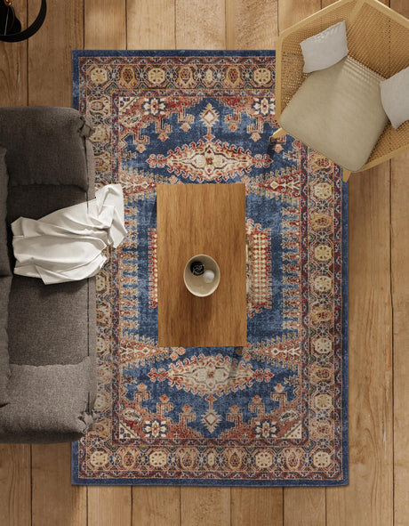 Blue 3' 3 x 5' 3 Utopia Rectangle Area Rug Traditional Vintage Persian Inspired Vivid Color Durable Carpet for Unique Interiors for Sale at Rug Engine
