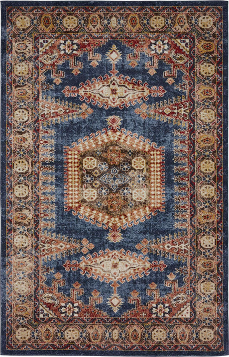 Blue 5' 1 x 8' Utopia Rectangle Area Rug Traditional Vintage Persian Inspired Vivid Color Durable Carpet for Unique Interiors for Sale at Rug Engine