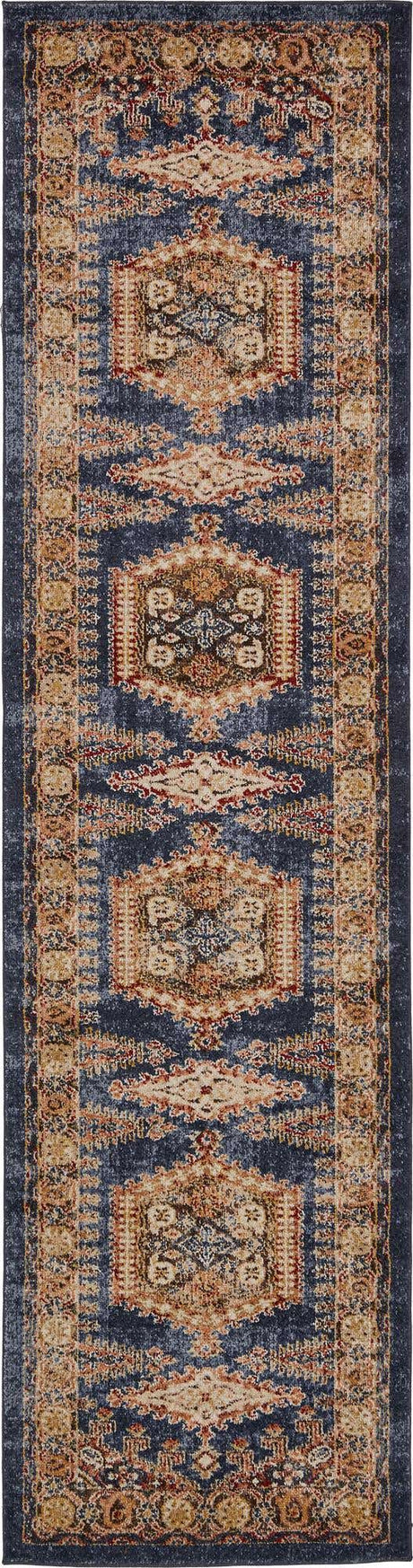 Blue 2' 7 x 10' Utopia Runner Area Rug Traditional Vintage Persian Inspired Vivid Color Durable Carpet for Unique Interiors for Sale at Rug Engine