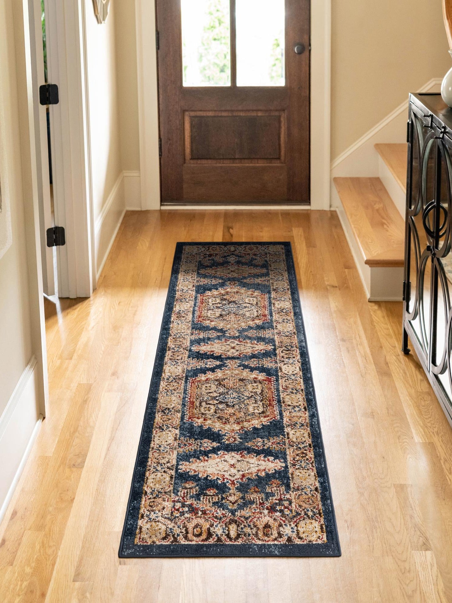 Blue 2' 7 x 10' Utopia Runner Area Rug Traditional Vintage Persian Inspired Vivid Color Durable Carpet for Unique Interiors for Sale at Rug Engine
