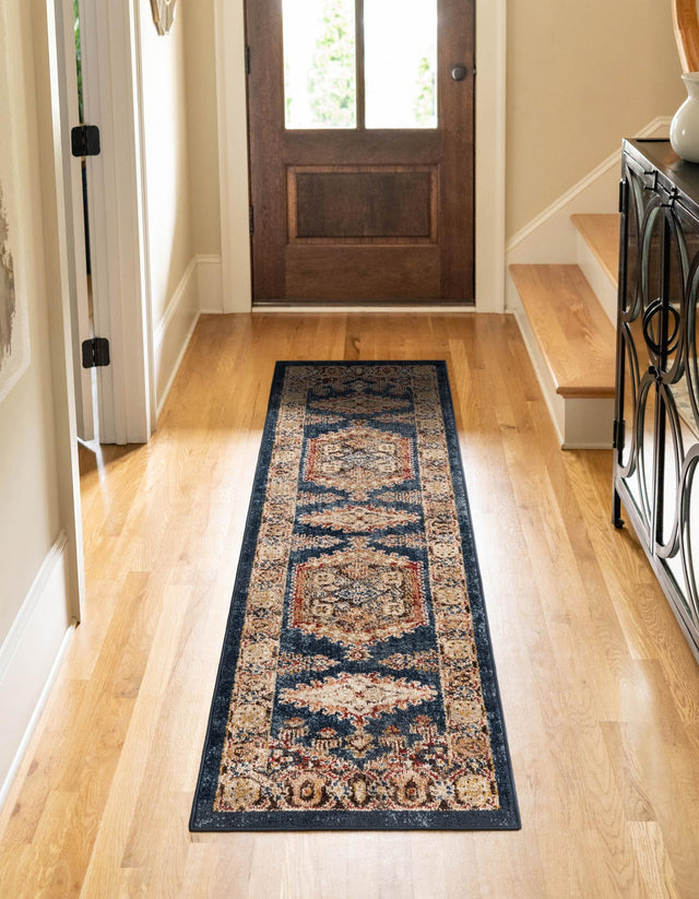 Blue 2' 7 x 10' Utopia Runner Area Rug Traditional Vintage Persian Inspired Vivid Color Durable Carpet for Unique Interiors for Sale at Rug Engine