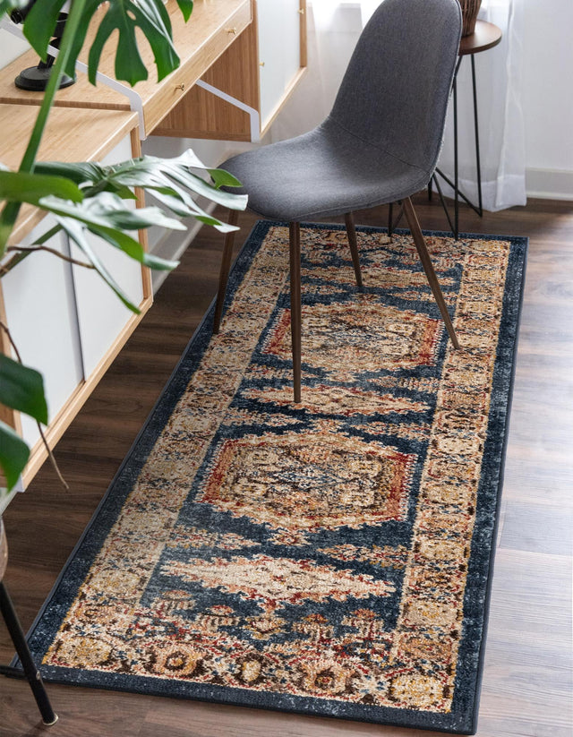 Blue 2' 7 x 10' Utopia Runner Area Rug Traditional Vintage Persian Inspired Vivid Color Durable Carpet for Unique Interiors for Sale at Rug Engine