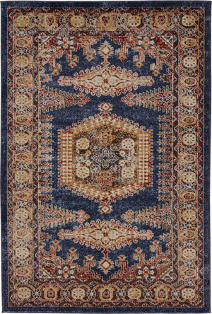 Blue 4' 1 x 6' 1 Utopia Rectangle Area Rug Traditional Vintage Persian Inspired Vivid Color Durable Carpet for Unique Interiors for Sale at Rug Engine