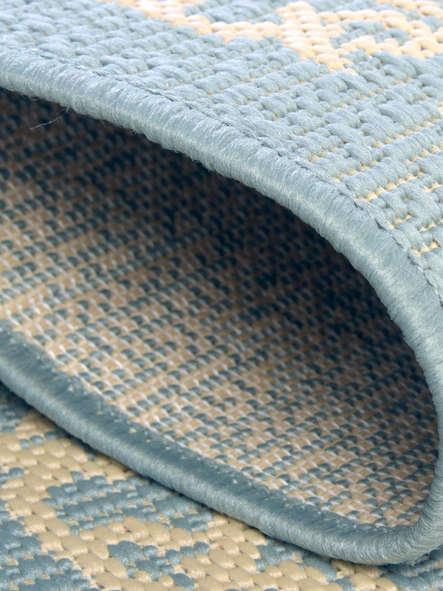 Light Blue 4' 1 x 6' 1 Outdoor Botanical Rectangle Area Rug Weather Resistant for Patio, Deck, Terrace, Balcony, Porch Polypropylene Garden Floral Tropical Carpet for Sale at Rug Engine