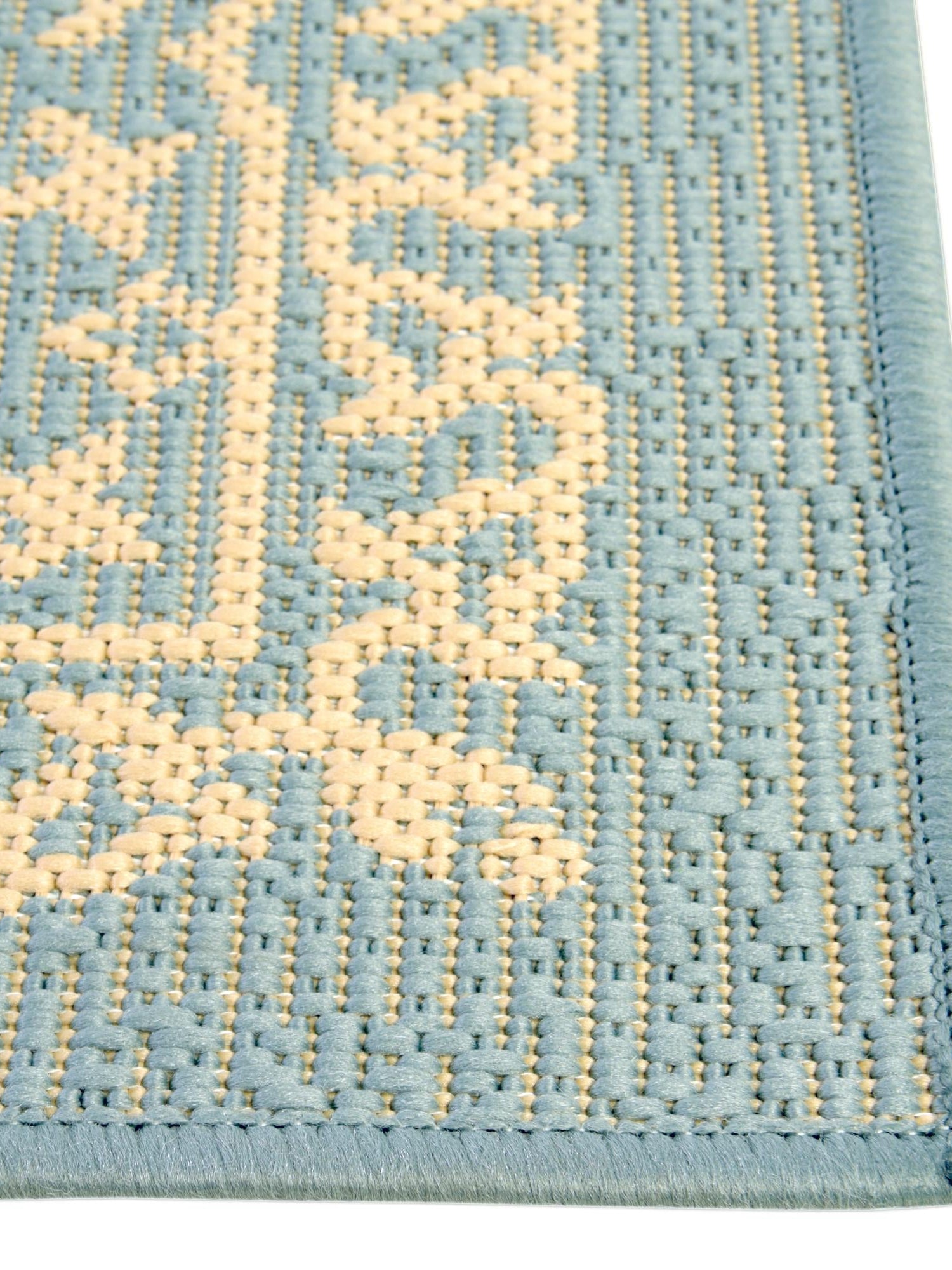 Light Blue 5' 1 x 8' Outdoor Botanical Rectangle Area Rug Weather Resistant for Patio, Deck, Terrace, Balcony, Porch Polypropylene Garden Floral Tropical Carpet for Sale at Rug Engine